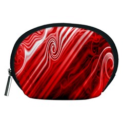 Red Abstract Swirling Pattern Background Wallpaper Accessory Pouches (medium)  by Simbadda