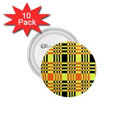 Yellow Orange And Black Background Plaid Like Background Of Halloween Colors Orange Yellow And Black 1 75  Buttons (10 Pack) by Simbadda