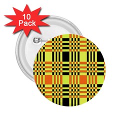 Yellow Orange And Black Background Plaid Like Background Of Halloween Colors Orange Yellow And Black 2 25  Buttons (10 Pack)  by Simbadda