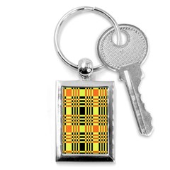 Yellow Orange And Black Background Plaid Like Background Of Halloween Colors Orange Yellow And Black Key Chains (rectangle)  by Simbadda