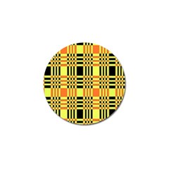 Yellow Orange And Black Background Plaid Like Background Of Halloween Colors Orange Yellow And Black Golf Ball Marker (10 Pack) by Simbadda