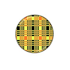 Yellow Orange And Black Background Plaid Like Background Of Halloween Colors Orange Yellow And Black Hat Clip Ball Marker (10 Pack) by Simbadda