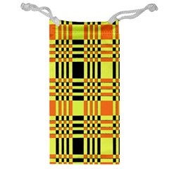 Yellow Orange And Black Background Plaid Like Background Of Halloween Colors Orange Yellow And Black Jewelry Bag by Simbadda