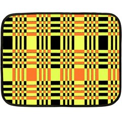 Yellow Orange And Black Background Plaid Like Background Of Halloween Colors Orange Yellow And Black Fleece Blanket (mini) by Simbadda