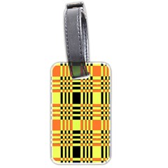 Yellow Orange And Black Background Plaid Like Background Of Halloween Colors Orange Yellow And Black Luggage Tags (two Sides) by Simbadda