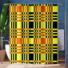 Yellow Orange And Black Background Plaid Like Background Of Halloween Colors Orange Yellow And Black Shower Curtain 60  X 72  (medium) 