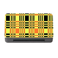 Yellow Orange And Black Background Plaid Like Background Of Halloween Colors Orange Yellow And Black Memory Card Reader With Cf