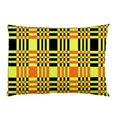 Yellow Orange And Black Background Plaid Like Background Of Halloween Colors Orange Yellow And Black Pillow Case (two Sides)