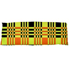 Yellow Orange And Black Background Plaid Like Background Of Halloween Colors Orange Yellow And Black Body Pillow Case Dakimakura (two Sides)