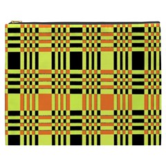 Yellow Orange And Black Background Plaid Like Background Of Halloween Colors Orange Yellow And Black Cosmetic Bag (xxxl) 