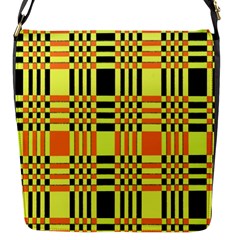 Yellow Orange And Black Background Plaid Like Background Of Halloween Colors Orange Yellow And Black Flap Messenger Bag (s) by Simbadda