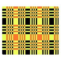 Yellow Orange And Black Background Plaid Like Background Of Halloween Colors Orange Yellow And Black Double Sided Flano Blanket (small)  by Simbadda