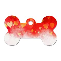 Abstract Love Heart Design Dog Tag Bone (one Side) by Simbadda