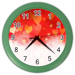 Abstract Love Heart Design Color Wall Clocks by Simbadda