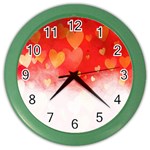 Abstract Love Heart Design Color Wall Clocks Front