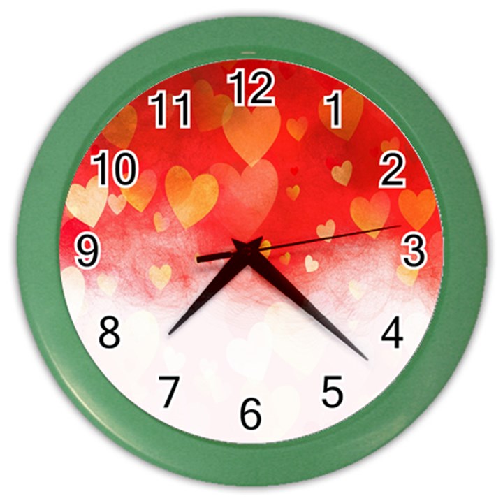 Abstract Love Heart Design Color Wall Clocks