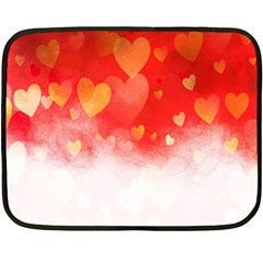 Abstract Love Heart Design Double Sided Fleece Blanket (mini)  by Simbadda