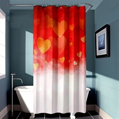 Abstract Love Heart Design Shower Curtain 36  X 72  (stall)  by Simbadda