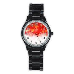 Abstract Love Heart Design Stainless Steel Round Watch by Simbadda