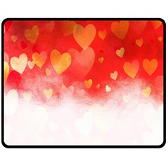 Abstract Love Heart Design Double Sided Fleece Blanket (medium)  by Simbadda