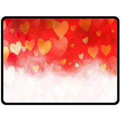 Abstract Love Heart Design Double Sided Fleece Blanket (large)  by Simbadda