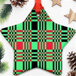 Bright Christmas Abstract Background Christmas Colors Of Red Green And Black Make Up This Abstract Ornament (Star) Front