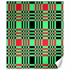 Bright Christmas Abstract Background Christmas Colors Of Red Green And Black Make Up This Abstract Canvas 8  X 10  by Simbadda