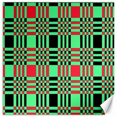 Bright Christmas Abstract Background Christmas Colors Of Red Green And Black Make Up This Abstract Canvas 12  X 12   by Simbadda