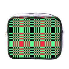 Bright Christmas Abstract Background Christmas Colors Of Red Green And Black Make Up This Abstract Mini Toiletries Bags by Simbadda