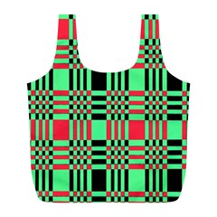 Bright Christmas Abstract Background Christmas Colors Of Red Green And Black Make Up This Abstract Full Print Recycle Bags (l)  by Simbadda