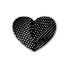 Chrome Abstract Pile Of Chrome Chairs Detail Rubber Coaster (heart)  by Simbadda