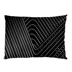 Chrome Abstract Pile Of Chrome Chairs Detail Pillow Case by Simbadda