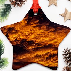 Abstract Orange Black Sunset Clouds Ornament (star) by Simbadda