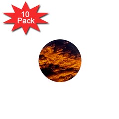 Abstract Orange Black Sunset Clouds 1  Mini Magnet (10 Pack)  by Simbadda