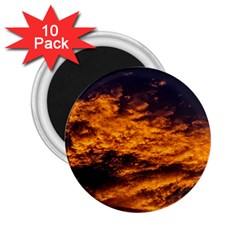 Abstract Orange Black Sunset Clouds 2 25  Magnets (10 Pack) 