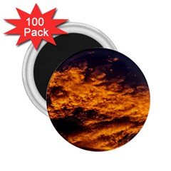 Abstract Orange Black Sunset Clouds 2 25  Magnets (100 Pack)  by Simbadda