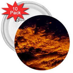 Abstract Orange Black Sunset Clouds 3  Buttons (10 Pack)  by Simbadda