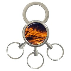 Abstract Orange Black Sunset Clouds 3-ring Key Chains by Simbadda