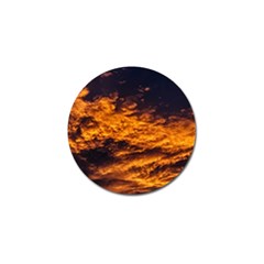 Abstract Orange Black Sunset Clouds Golf Ball Marker by Simbadda