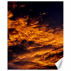 Abstract Orange Black Sunset Clouds Canvas 16  X 20   by Simbadda