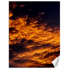 Abstract Orange Black Sunset Clouds Canvas 18  X 24   by Simbadda