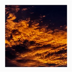 Abstract Orange Black Sunset Clouds Medium Glasses Cloth (2-side) by Simbadda