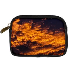 Abstract Orange Black Sunset Clouds Digital Camera Cases by Simbadda