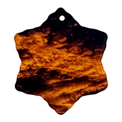 Abstract Orange Black Sunset Clouds Ornament (snowflake) by Simbadda