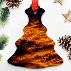 Abstract Orange Black Sunset Clouds Ornament (christmas Tree)  by Simbadda