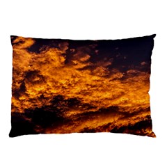 Abstract Orange Black Sunset Clouds Pillow Case (two Sides) by Simbadda