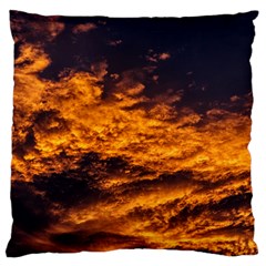 Abstract Orange Black Sunset Clouds Standard Flano Cushion Case (one Side) by Simbadda