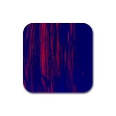 Abstract Color Red Blue Rubber Square Coaster (4 Pack)  by Simbadda