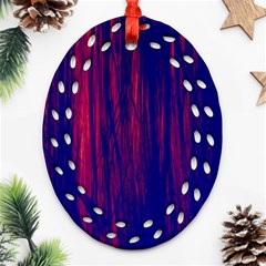 Abstract Color Red Blue Ornament (oval Filigree)