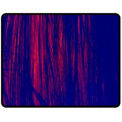 Abstract Color Red Blue Double Sided Fleece Blanket (medium)  by Simbadda